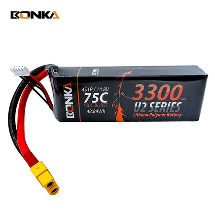 BONKA 3300mAh 75C 4S LiPo Battery (XT60)-Mad 4 Heli