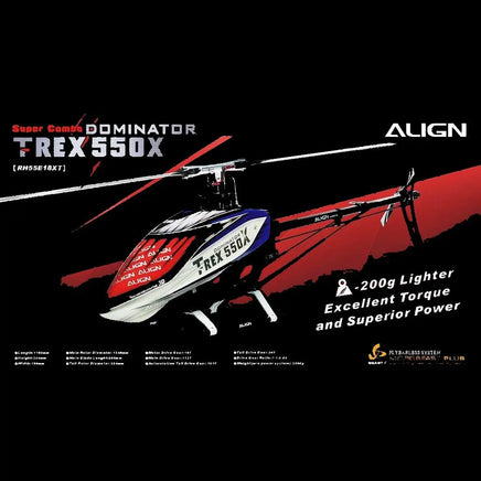 RH55E18X Align T-REX 550X Dominator Super Combo (DS820M/DS825M Servos)-Mad 4 Heli