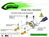H0056-S Tail Pitch Slider Links - IL GOBLIN KSE-Mad 4 Heli