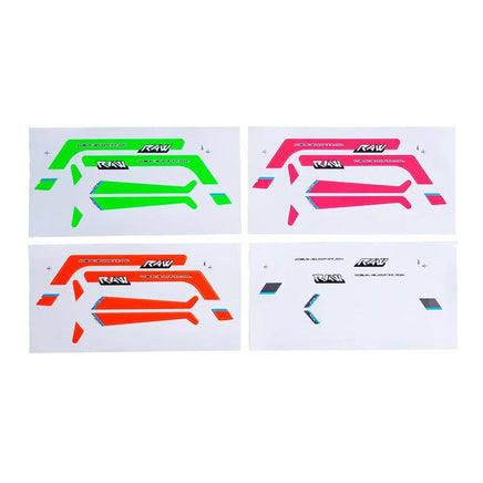 H1940-S RAW 500 Stickers White/Orange/Pink/Green-Mad 4 Heli
