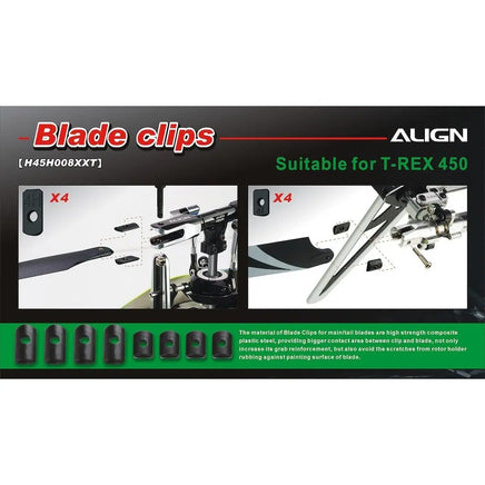 H45H008XX Align Trex 450 Blade Clips-Mad 4 Heli