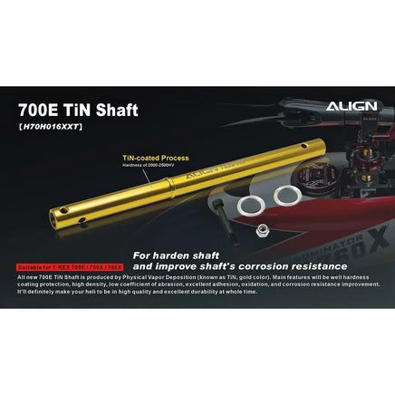 H70H016XX Align Trex 700E TiN Shaft-Mad 4 Heli