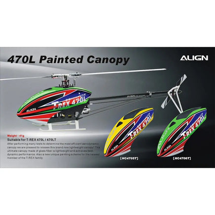 HC4705 Align Trex 470L Painted Canopy-Mad 4 Heli
