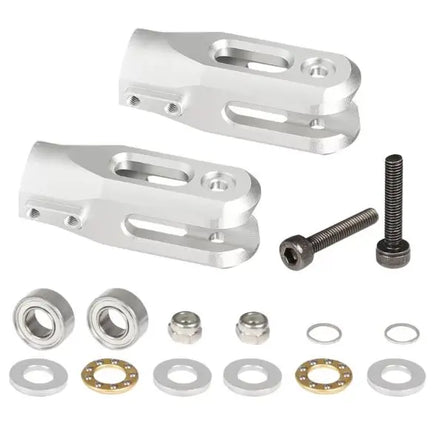 OSHM4009S OMPHOBBY M4 Main Rotor Blade Grip Set- Silver-Mad 4 Heli