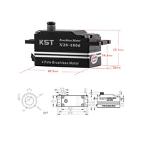 KST - X20-1806 Brushless Low-profile Cyclic Servo 18Kgf.cm 0.06sec/degree-Mad 4 Heli