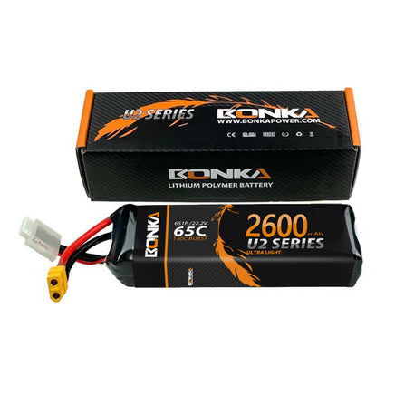 BONKA 2600mAh 65C 6S Lipo Battery-Mad 4 Heli