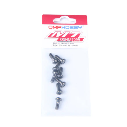 OSHM7099 OMPHOBBY M7 Button Head Screw (Half Thread) M3x8-Mad 4 Heli