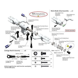 H0202-S ALUMINUM MAIN BLADE GRIP - Goblin 500-Mad 4 Heli