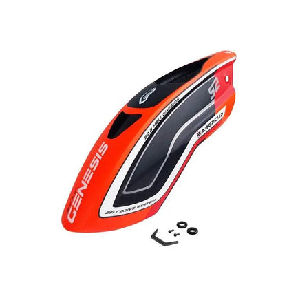 H2175-S Carbon Fiber Canopy Matte Orange-Mad 4 Heli