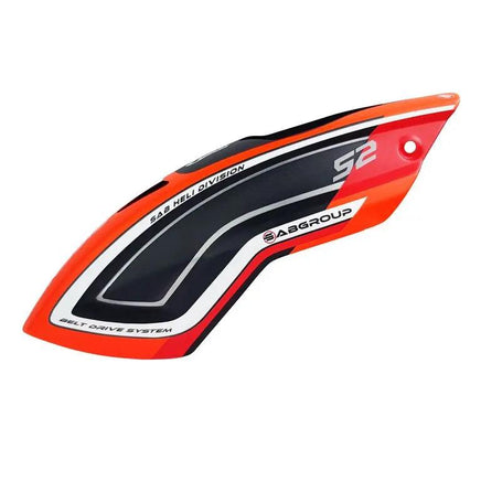 H2175-S Carbon Fiber Canopy Matte Orange-Mad 4 Heli
