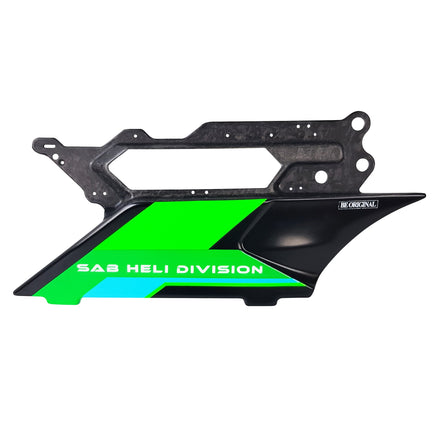 H2337-S Forged CF Side Frame Light Green Left (SX) - Goblin Genesis F3C - Mad 4 Heli