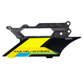 H2337-Y-S Forged CF Side Frame Yellow Left (SX) - Goblin Genesis F3C - Mad 4 Heli