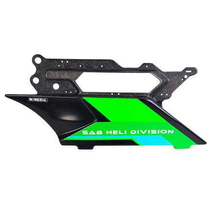 H2338-S Forged CF Side Frame Light Green Right (DX) - Goblin Genesis F3C - Mad 4 Heli