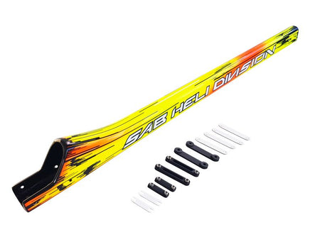 H2473-S CF Tail Boom Yellow-Mad 4 Heli