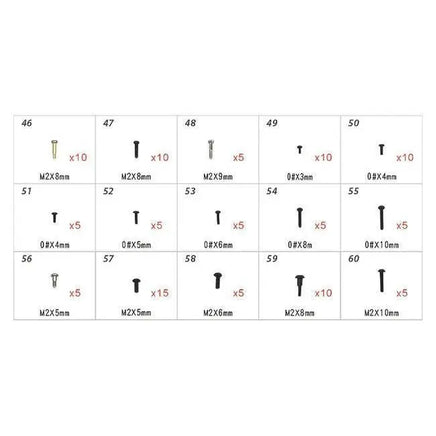 H45168 Align Trex 250-500 Hardware Bag-Mad 4 Heli