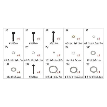 H45168 Align Trex 250-500 Hardware Bag-Mad 4 Heli