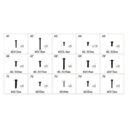 H45168 Align Trex 250-500 Hardware Bag-Mad 4 Heli