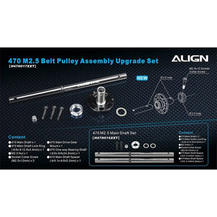 H47H016XX Align Trex 470L M2.5 Main Shaft Set-Mad 4 Heli