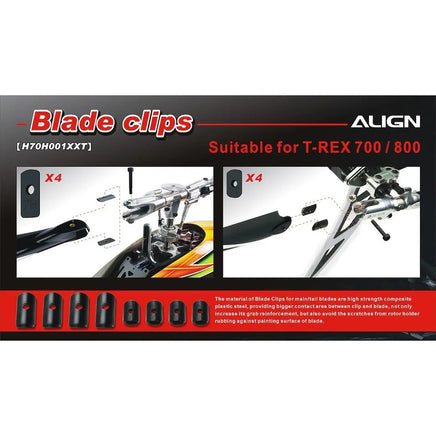 H70H001XX Align Trex 700-800 Blade Clips-Mad 4 Heli