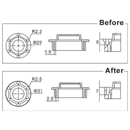 H7NG003XX Align Trex One-way Bearing Case-Mad 4 Heli