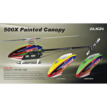 HC5126 Align Trex 500X Painted Canopy-Mad 4 Heli