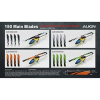 HD123ABT Align Trex 150 Main Blades-Black-Mad 4 Heli