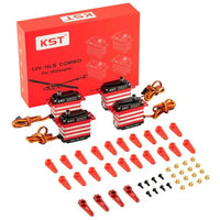 KST 12V HLS Combo Brushless Servos - HLS3008-12 & HLS1535-12 Combo Set for 700 to 800 Class Heli-Mad 4 Heli