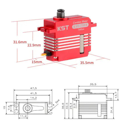 KST X15-755X Digital Servo Coreless Tail Servo-Mad 4 Heli