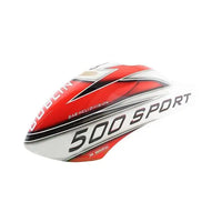 H0625-S - CANOMOD AIRBRUSH CANOPY WHITE/RED - GOBLIN 500-Mad 4 Heli