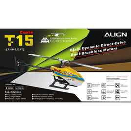 RH15E22XW Align T15 Combo Yellow-Mad 4 Heli