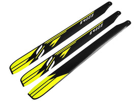 S4203-Y SAB CF Main Blades S420 3 Blades Yellow-Mad 4 Heli