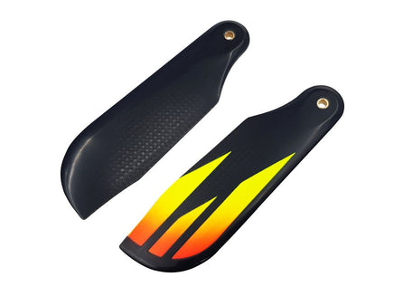 S72-YO Tail Blades 72mm Yellow Orange-Mad 4 Heli
