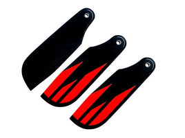 S723-O SAB CF Tail Blade S72 3 Blades Orange-Mad 4 Heli