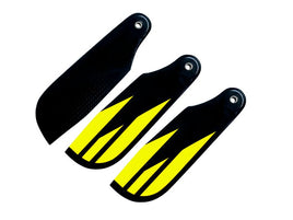 S723-Y SAB CF Tail Blade S72 3 Blades Yellow-Mad 4 Heli