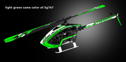 SG763 IL GOBLIN RAW 700 White Green Custom Theme Kit (Special order)-Mad 4 Heli
