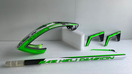 SG763 IL GOBLIN RAW 700 White Green Custom Theme Kit (Special order)-Mad 4 Heli