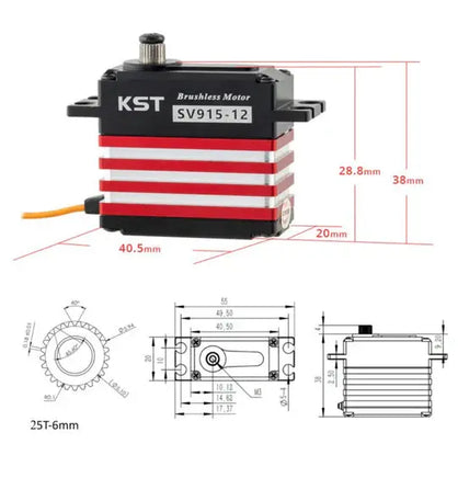 SV915-12 HV Brushless Metal Gear 30Kgf.cm 0.07sec Cyclic Servo for 550-700 Class RC Helicopters-Mad 4 Heli