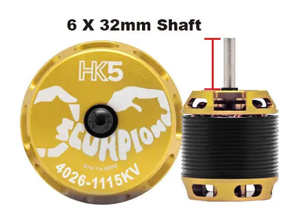 Scorpion HK5-4026-1115kv (6x32mm shaft) (Backorder)-Mad 4 Heli