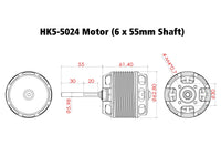 Scorpion HK5-5024-475kv (6 x 55mm shaft) (special order)-Mad 4 Heli