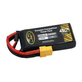 Scorpion Power 1300mAh 45C 7.4V 2S with XT60-Mad 4 Heli