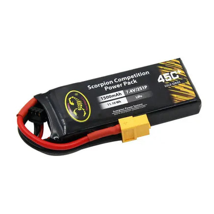 Scorpion Power 1500mAh 45C 7.4V 2S with EC3-Mad 4 Heli