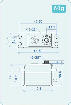 THETA THM982 HV Mini Brushless Tail Servo 0.05 s/60°-9kg @ 8.4v-Mad 4 Heli
