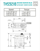 THETA THS921B HV Micro Brushless Servo 0.08 s/60°-9.8kg @ 8.4v-Mad 4 Heli