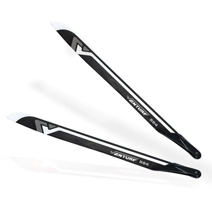 VENTURE 564mm Premium CF Blades – Silver (Due Mid Sep)-Mad 4 Heli