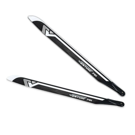 VENTURE 701mm Premium CF Blades – Silver (Due Mid Sep)-Mad 4 Heli