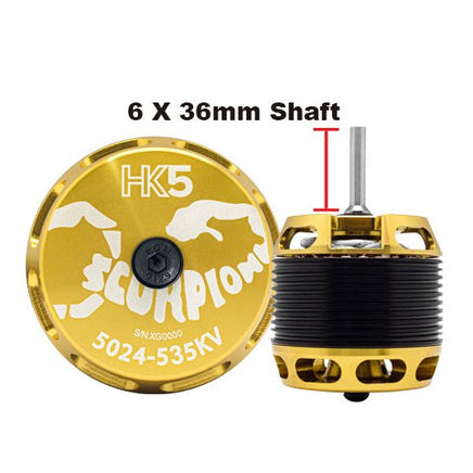 Scorpion HK5-5024-535kv (6 x 36mm shaft)-Mad 4 Heli