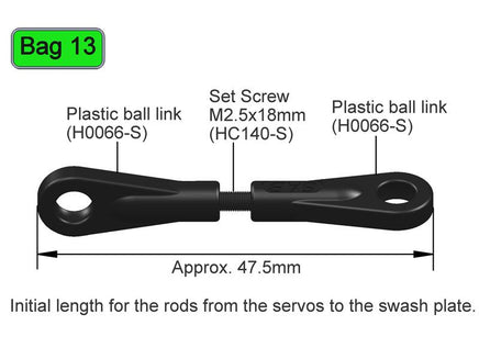 HC140-S Goblin 420/500/580/630/700/770 DIN 12.9 Cup Point Set Screws M2,5X18 (5pcs)-Mad 4 Heli