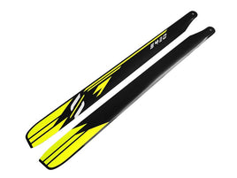 S420-Y SAB Carbon Fiber Main Blades Yellow 420mm-Mad 4 Heli