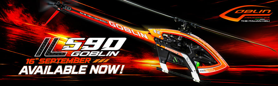 SAB IL Goblin 590 RC helicopter banner