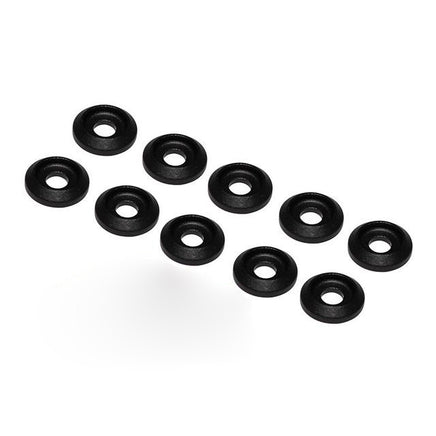 H0007BM-S - ALUMINUM FINISHING WASHERS BLACK MATTE (10PCS)-Mad 4 Heli